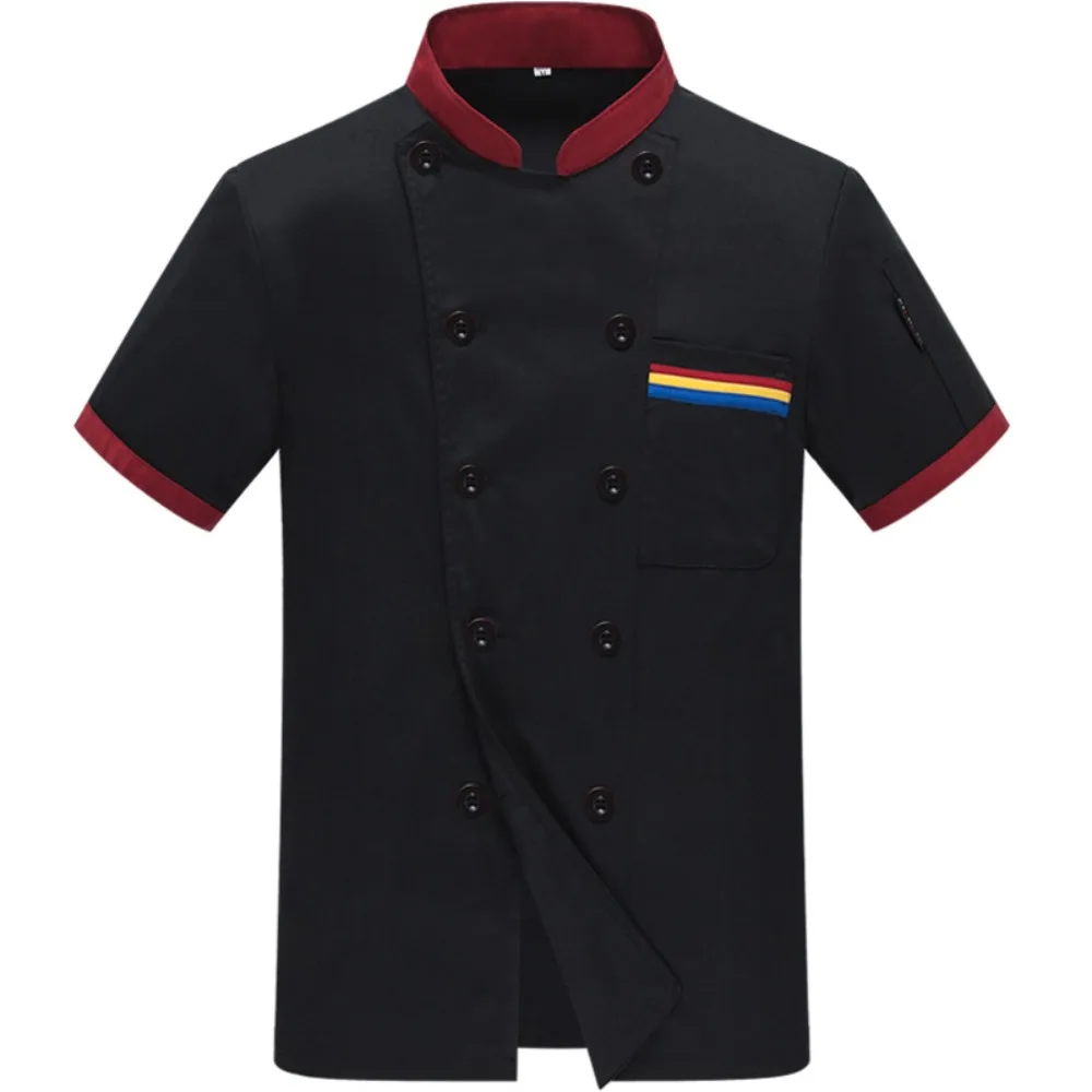 Chef Work Clothes Short-sleeved Summer Thin Chef Clothes Long-sleeved Men and Women's Kitchen Breathable Work Clothes