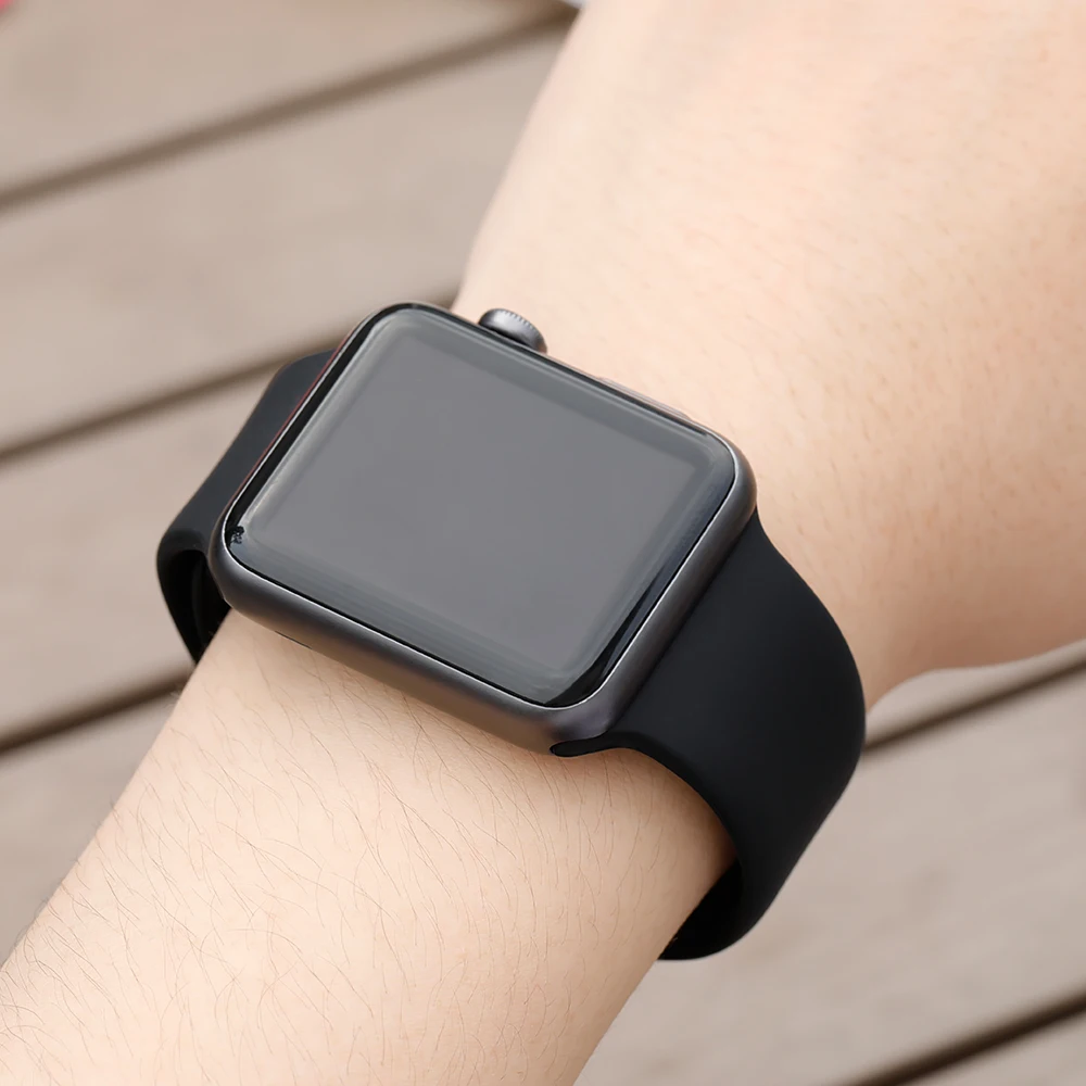 Silicone Strap For Apple Watch band 40 mm 44mm 46mm 49mm 38mm 42mm 41mm 45mm sport bracelet iWatch series 10 9 8 7 3 SE ultra 2 image 4