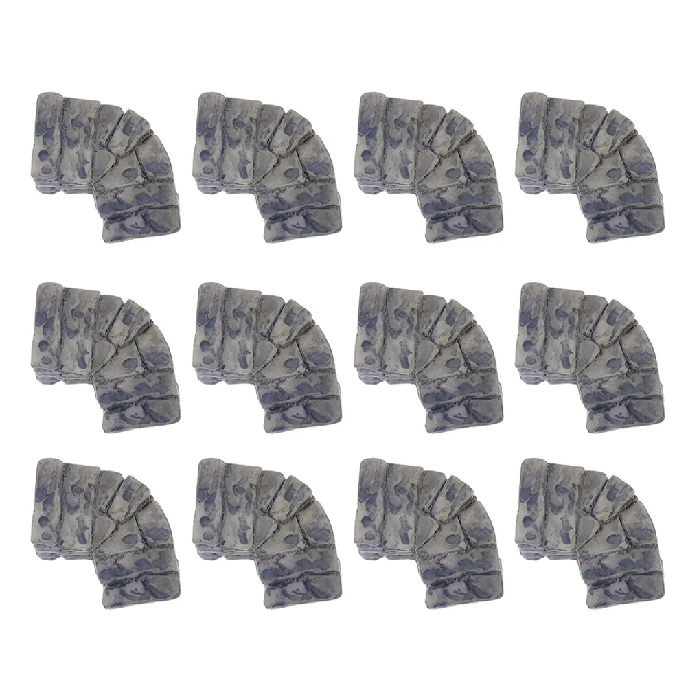 

12pcs Miniature Stone Steps Resin Micro Bonsai Fish Tank Garden Decoration Grey Mini Pathway Rock For Aquarium Zen