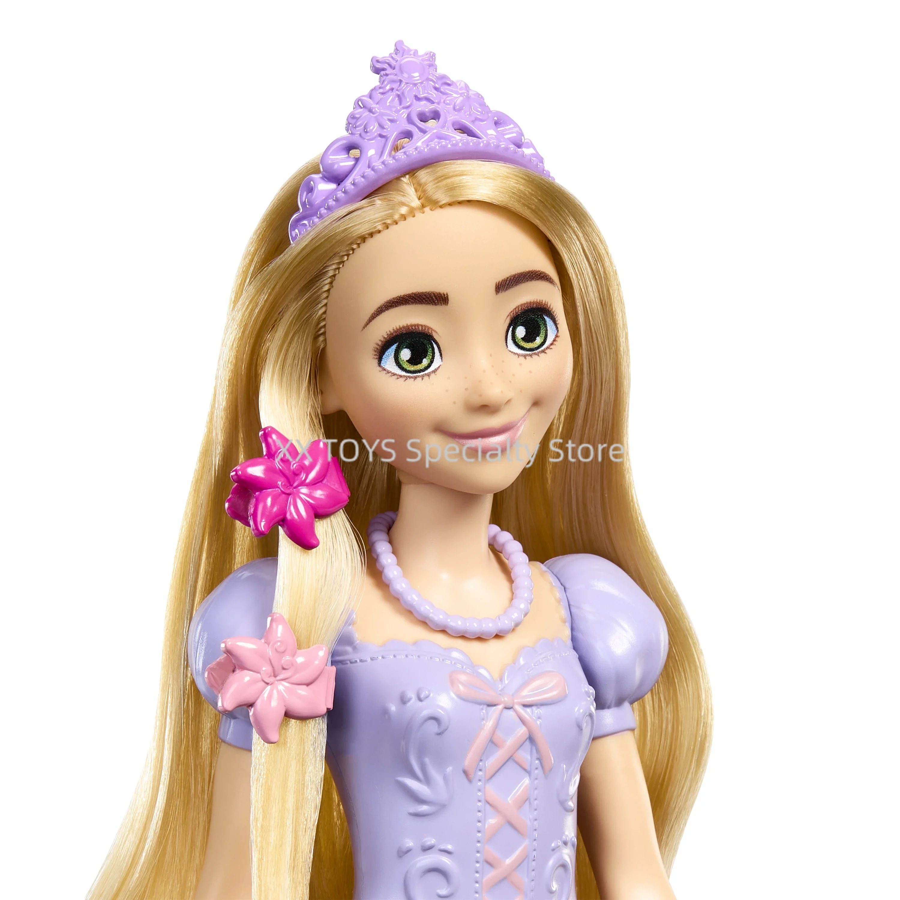 Disney Princess Rapunzel Puppen-Set, Schminktisch und 10, Zubehör für Mädchen, zum Anziehen, Pflege, Spiele, Spielhaus, Spielzeug, Geburtstagsgeschenke