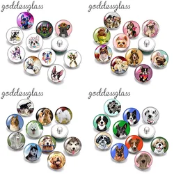 New Dog Love Pet Bulldog Collie Cute 10pcs mix Round 12mm/18mm snap buttons for 12mm/18mm snap necklace DIY findings jewelry