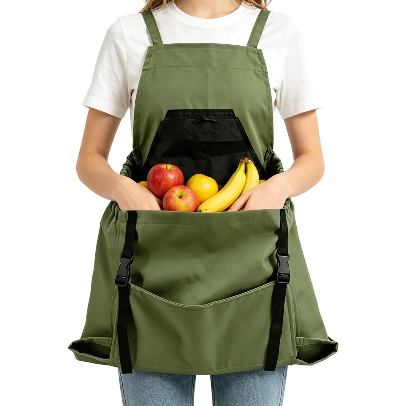 Fruit Pick Up Pockets Gardening Picking Apron Quick Release Large Storage Pouch For Vegetable Farmers Gardening Outdoor Orchard