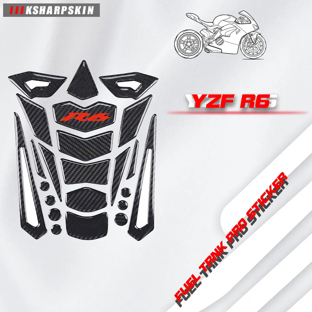 

Fuel tank carbon fiber scratch-resistant stickers motorcycle stickers fish bone decals for YAMAHA YZF R6