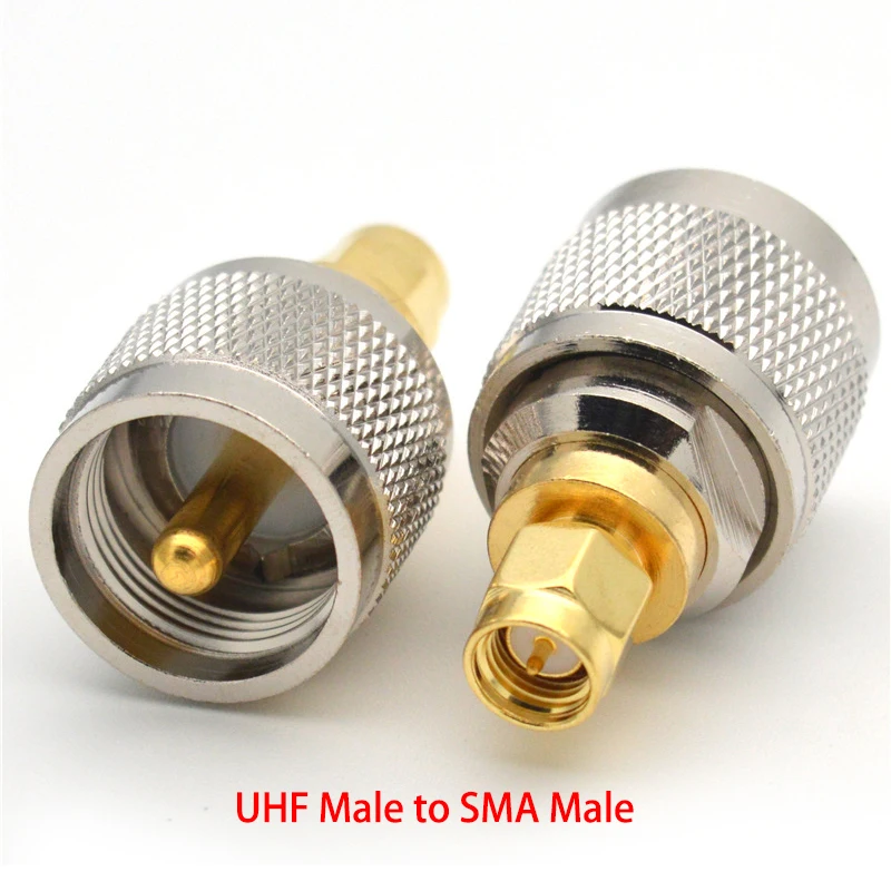 1pc SMA Zu UHF Adapter PL259 Männlich SO239 Buchse Auf SMA Weiblich Männlich Jack Stecker Gerade Radio RF stecker Konverter Messing Kupfer