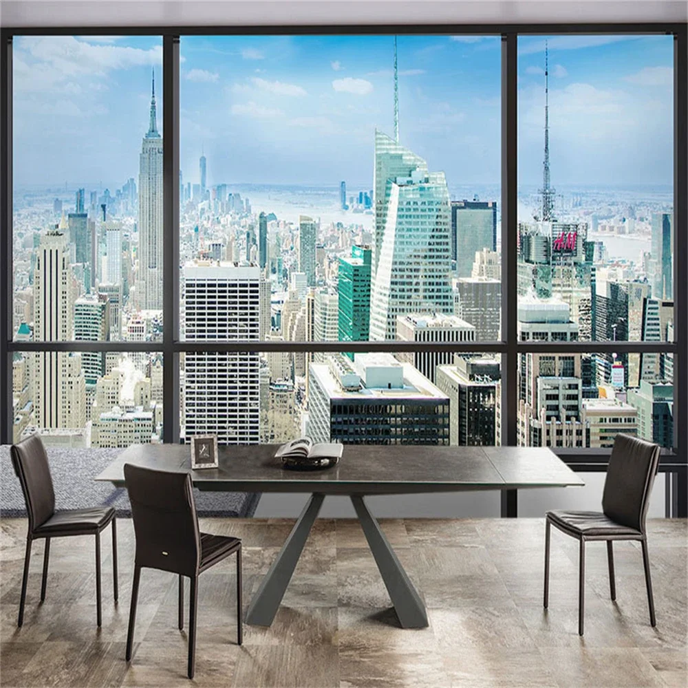 Custom papel de parede 3D Expand city building window mural wallpaper wall papers home decor background home decoraction luxury