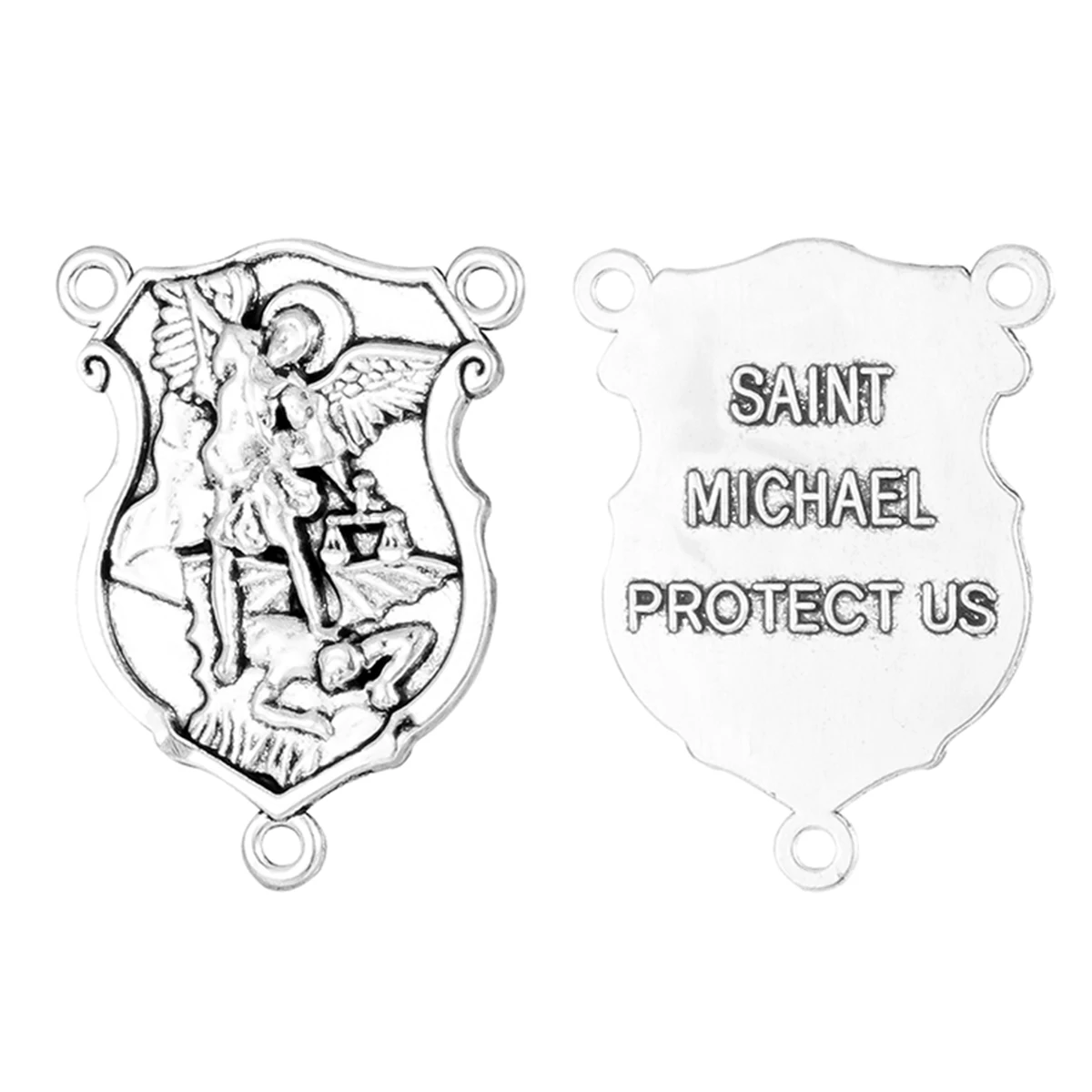 10Pcs The Archangel Protection Medal Christian Saint Michael Rosary Centerpieces Part for DIY Jewelry Accessories