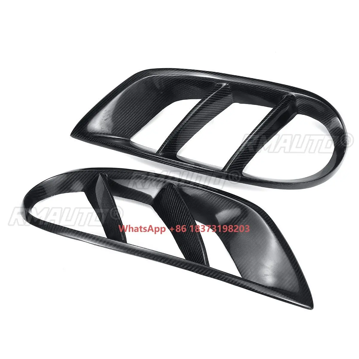 

Real Carbon Fiber 2x Car Front Bumper Fog Light Grille Grill Air Vent Cover for Mercedes for Benz W205 C250 C300 C43 2015-2018