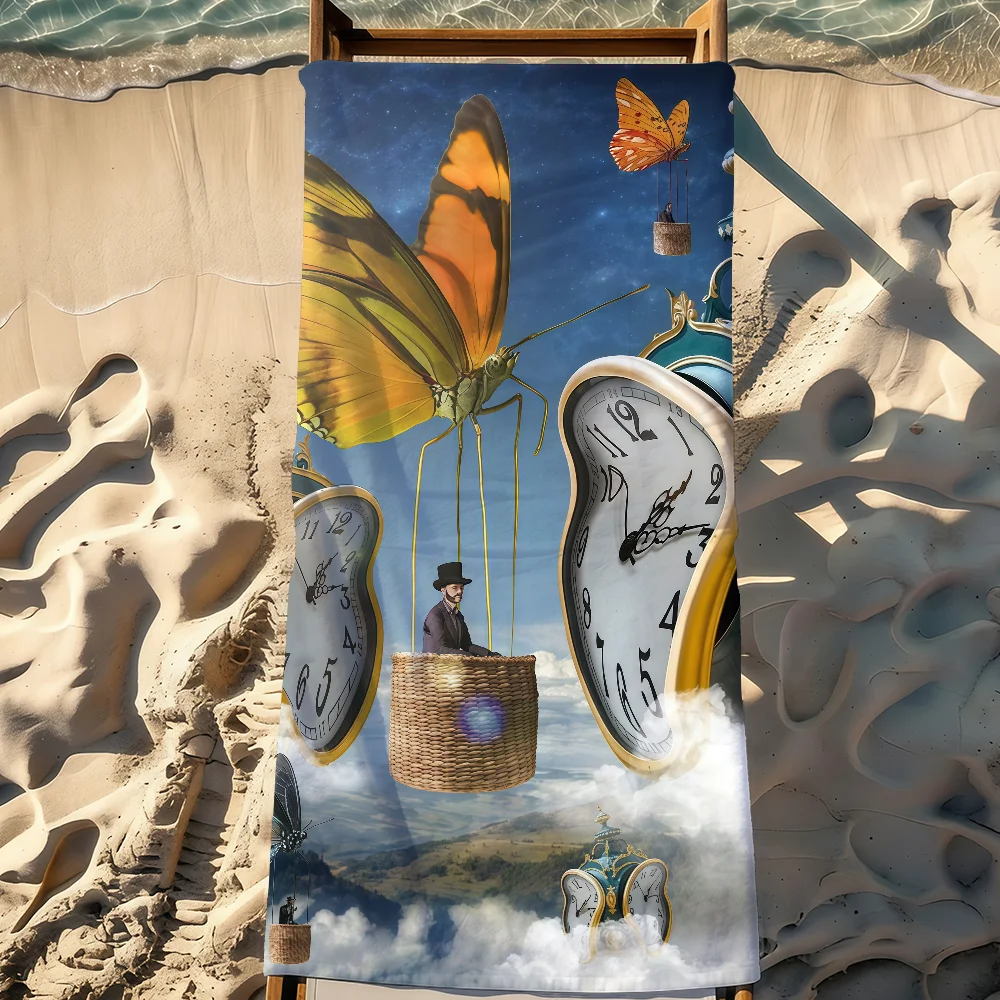 Art Salvador D-Dali Towel Sports Quick Dry Travel Camping Gear Sandproof Soft Light Large Beach Towel
