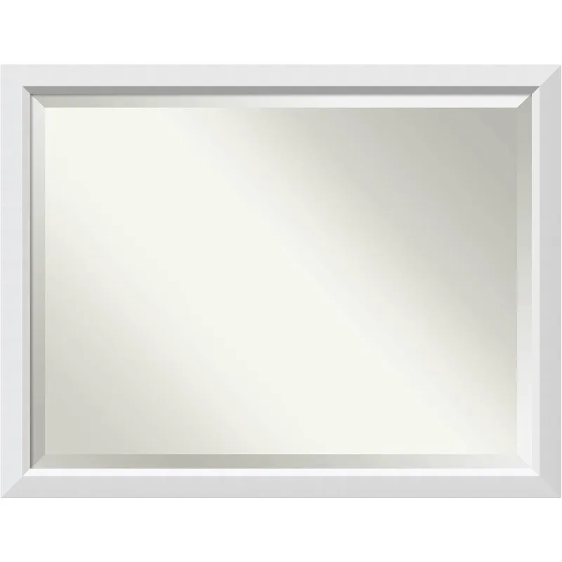 Wood Bathroom Mirror, Blanco White Wall Mirror for Use As Bathroom Vanity Mirror Over Sink (34.25 X 44.25 in.)Glass Size 40x30