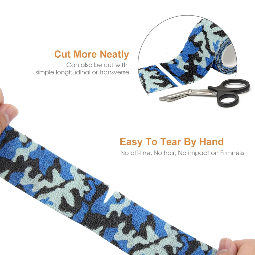 24 Rolls Camouflage Self Adhesive Bandage Wraps Elastic Cohesive Bandage Vet Tape for Pet Animals Fingers Ankles Wrists Elbows