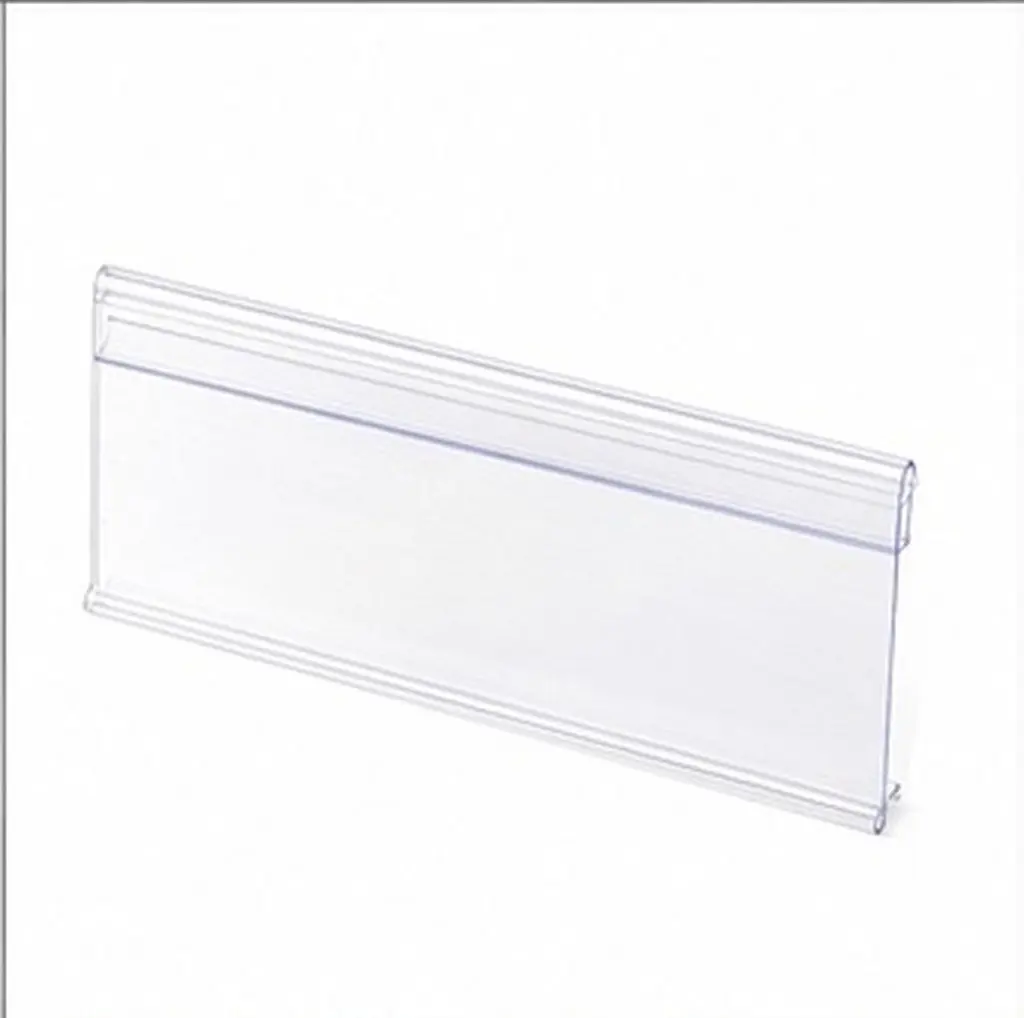 20pcs Clear Plastic Price Tag Holders for Wire Shelving – Retail, Supermarket & Library Display Shelf Accessories