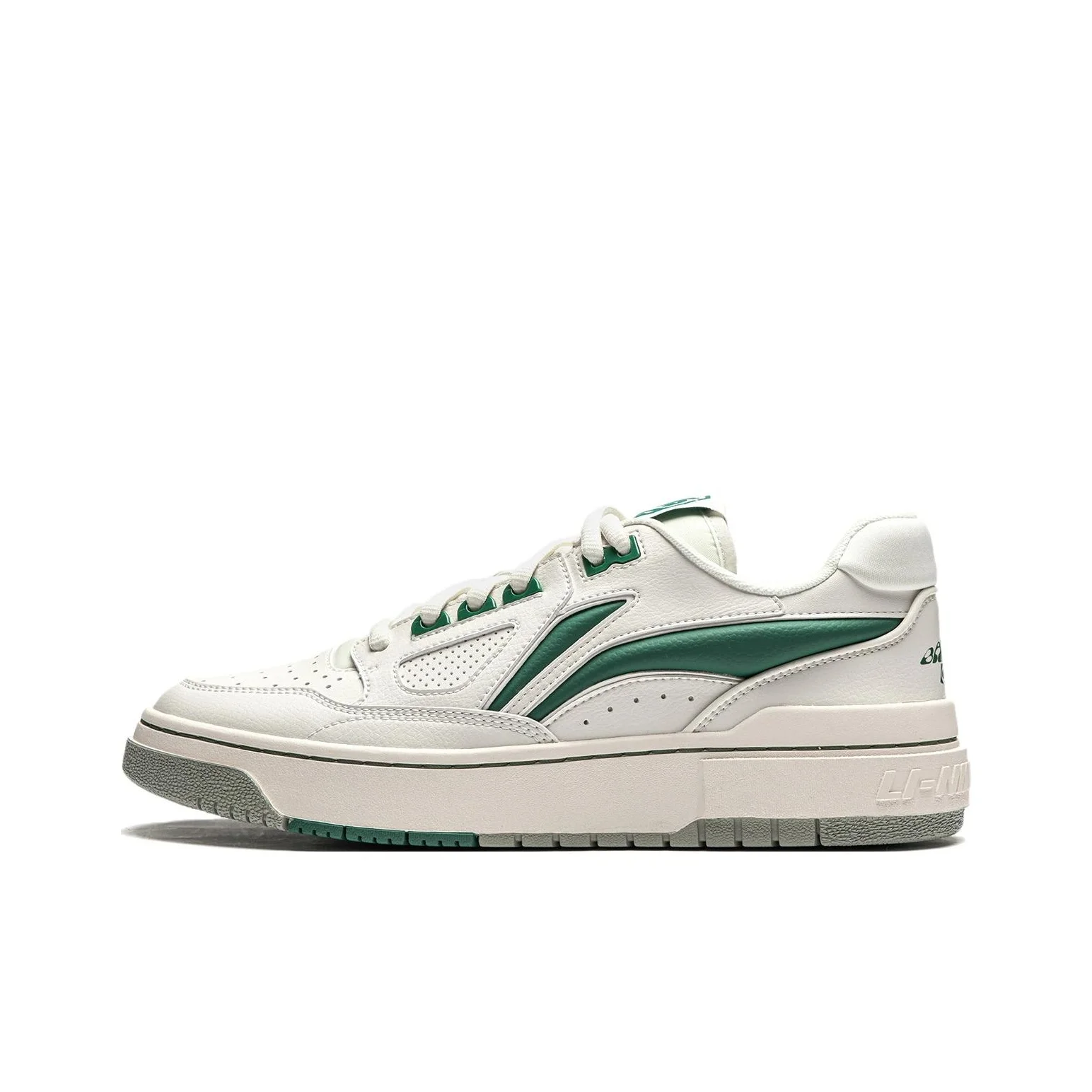 Li Ning Rising Stars Cushioning Slip Resistant Abrasion Resistant Rebound Low top Basketball Shoes Men's Beige Green ABCU005-4