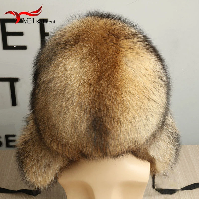 Full Hair Fox Mao Leifeng Hat Men And Women Earmuffs Keep Warm Thickening Northeast Overlord Hat Genuine Leather Real fur