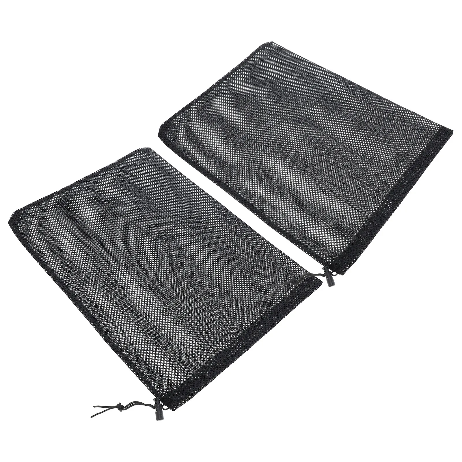 Lot de 2 sacs filtrants en maille pour pompe à eau, avec cordon de serrage, pour aquarium, poche filtrante pour médias, charbon actif, anneau céramique, pierre volcanique
