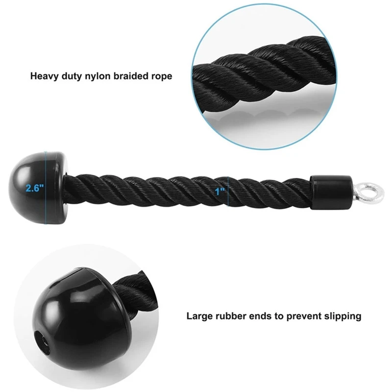 Pull Down Rope Single Grip Tricep Bicep Heavy Duty Tricep Pull Down Cable Machine Attachment for Gym Pulley Workout