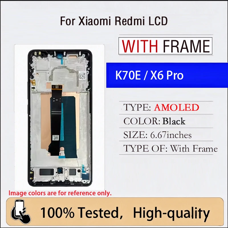 Nieuwe Super AMOLED LCD-scherm voor de Xiaomi Redmi K70E, inclusief touchscreen en digitizer, voor de Poco X6 Pro. Vervangingsonderdeel voor reparatie van het display.
