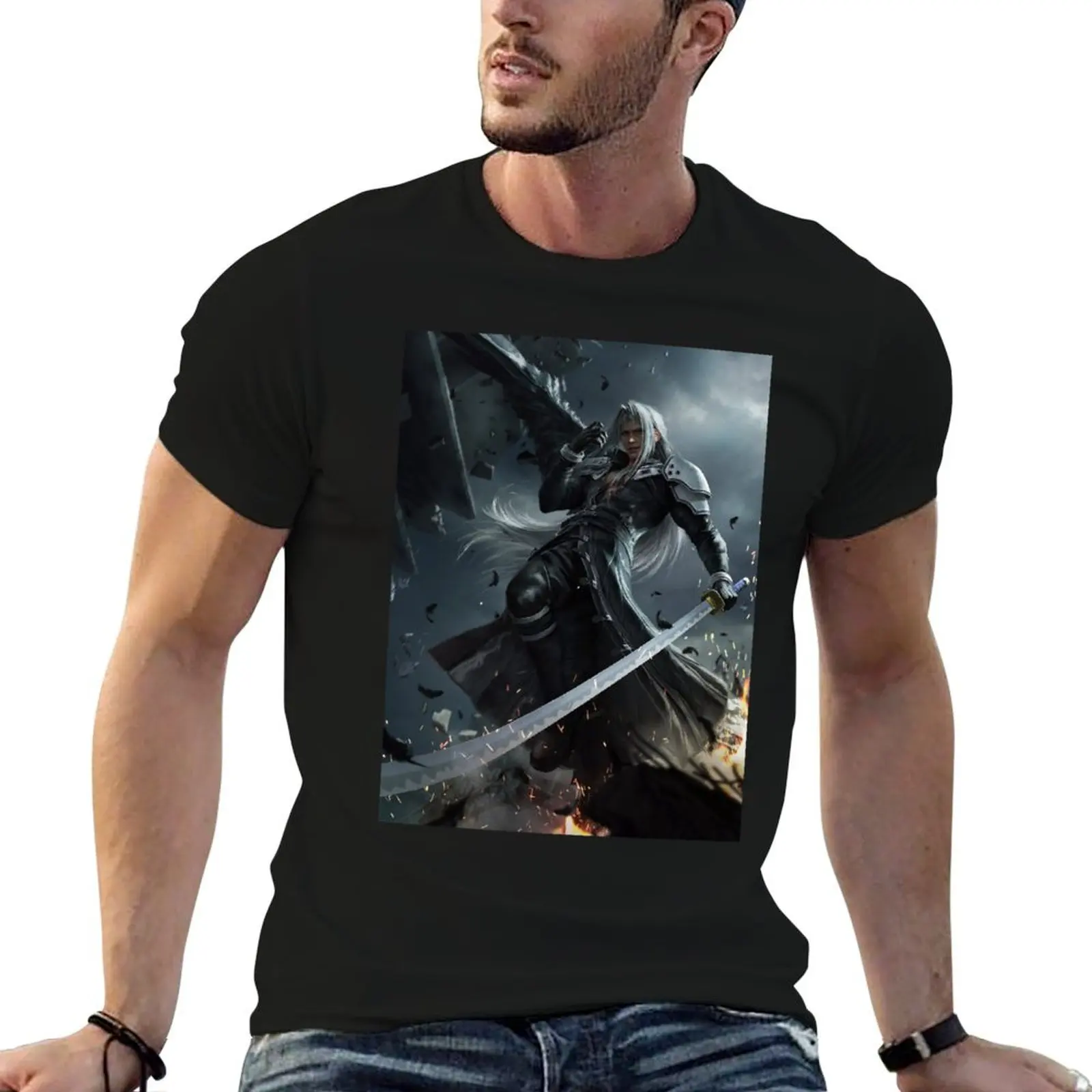 

Sephiroth Fallen Angel T-Shirt t shirt man designer anime tshirt T-Shirt