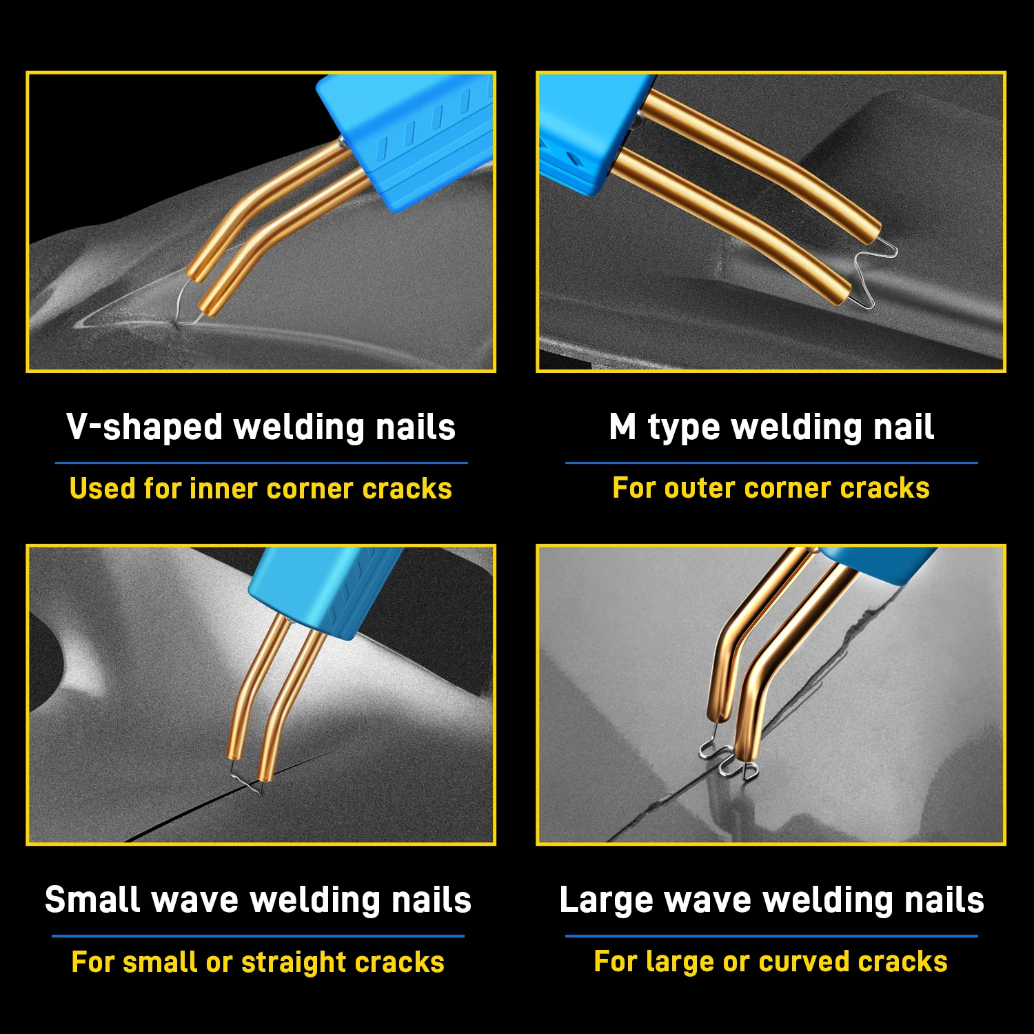 Hot Stapler Plastic Welder With 4 Types Of Welding Nails,Car Bumper Welding Gun,Suitable For Bumper/Plastic Product Repair Tools