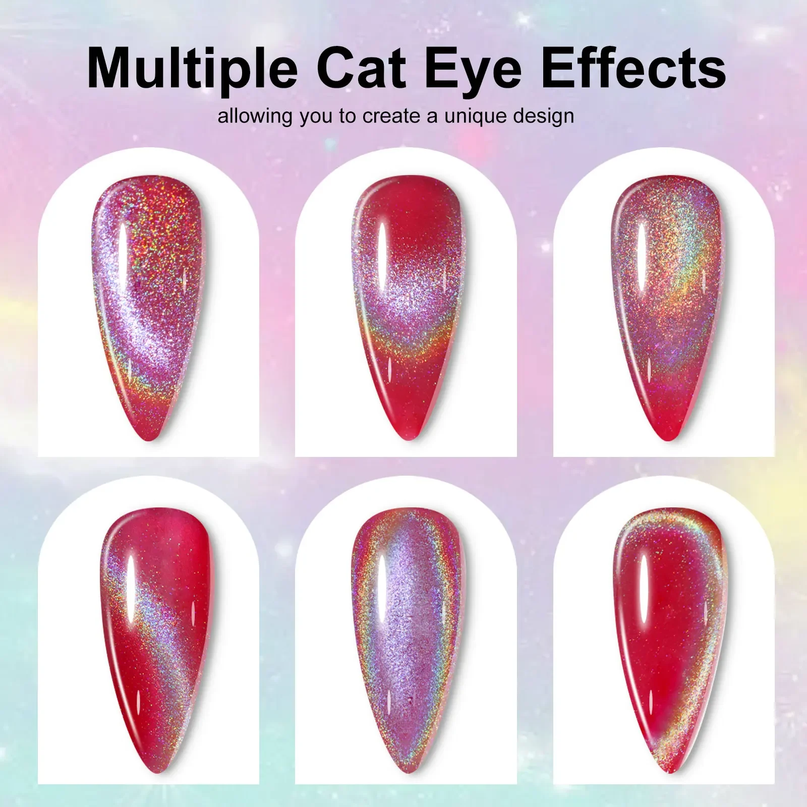 LIMEGIATV-Ensemble de Verhéritage à Ongles Magnétique Coloré Cat Eye, Gel à Paillettes pour Nail Art, Verhéritage à Ongles UV à Trempage Semi-Continu, 10ml