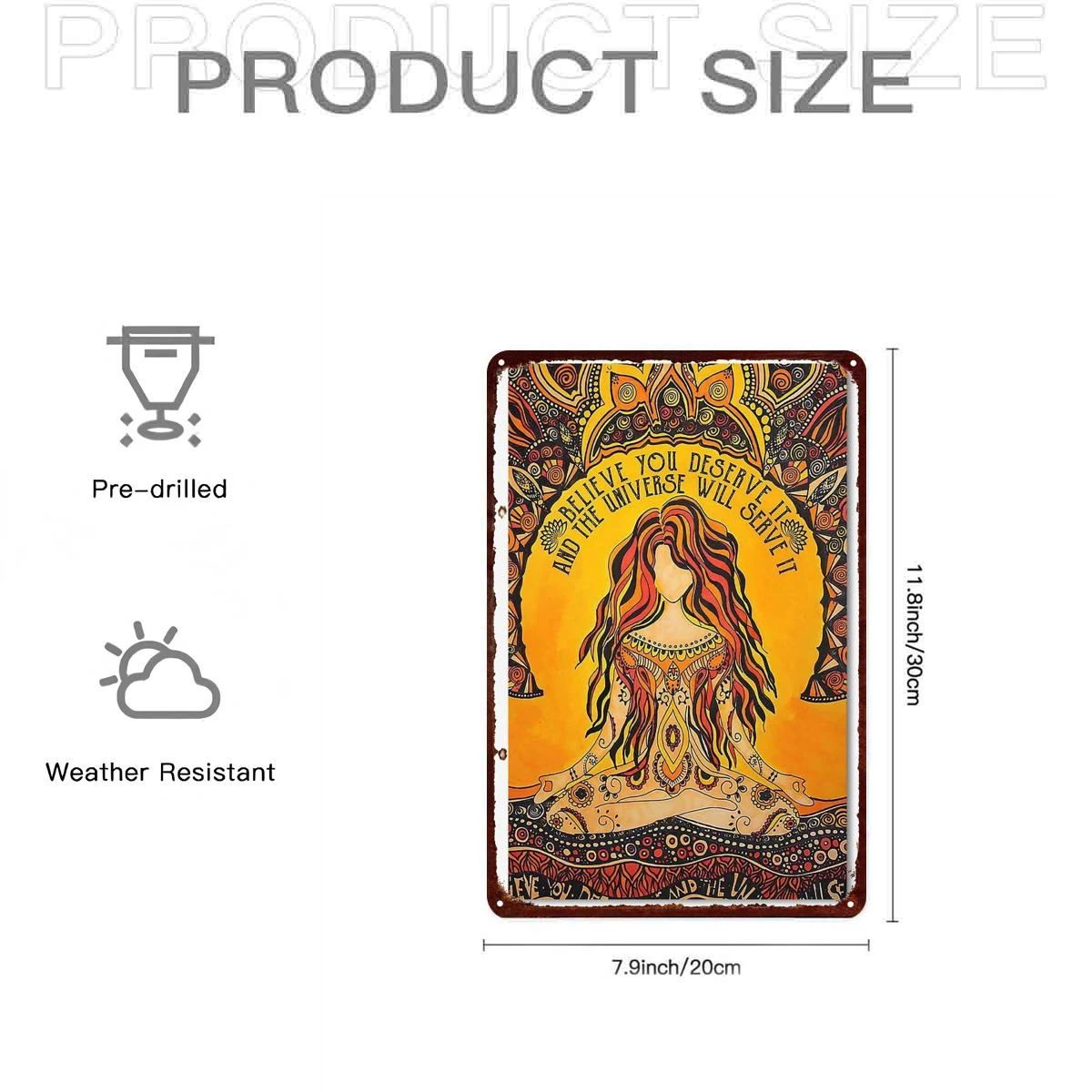 2D Flat, 1pc Boho Metal Wall Art with 