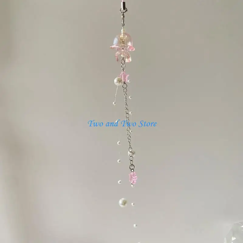 

HX6F Sweet Jellyfish Star Pendant Phone Chain Keychain Y2k Phone Lanyard Backpack