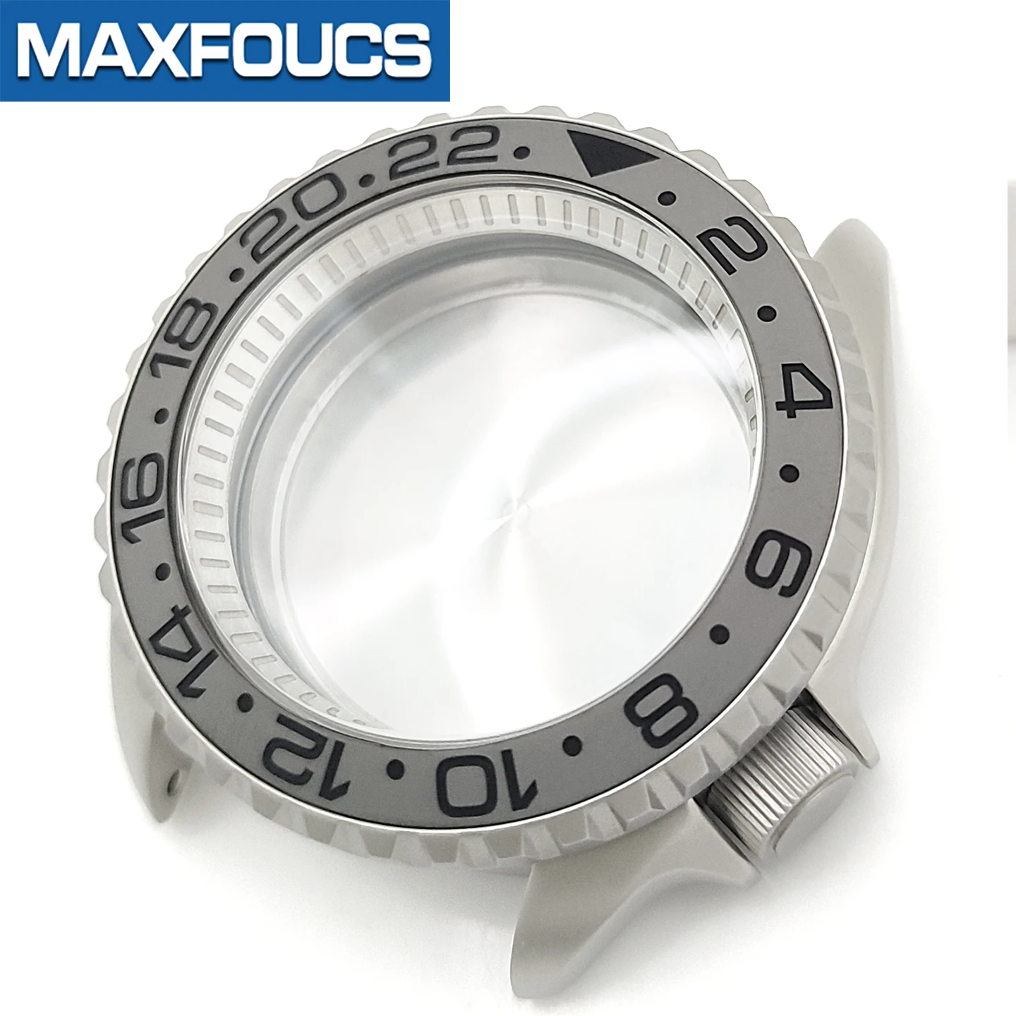 Mattes 3.8 SKX Silber-Uhrengehäuse, Krone bei 4 Uhr, Edelstahl-Finish, MOD NH36, Keramikeinsatz, Saphirglas, kundenspezifische Teile – Detail 11
