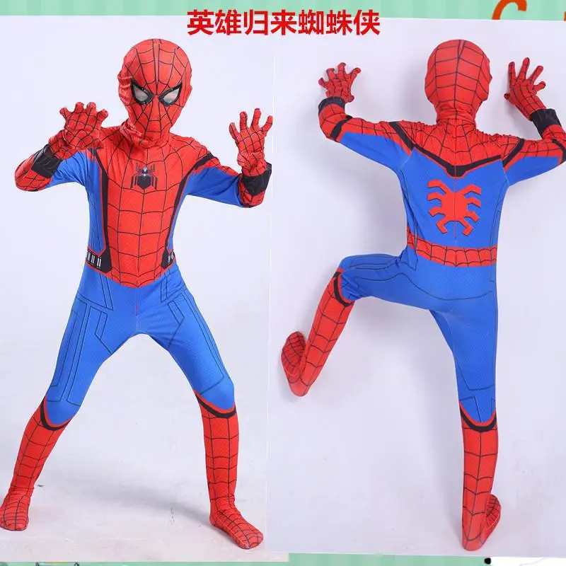 Kids Spiderman Costumes Superhero Miles Spider Man Cosplay Jumpsuit Bodysuit Zentai Launcher Halloween Costumes for Kids Adult