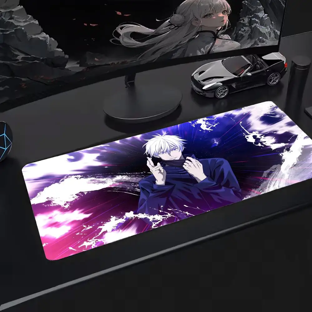 Super Gojo Satoru Juju Mouse Pad Keyboard Desk Mats, Kawai Rubber, Non-Slip Desk Mat, XXL90x40cm