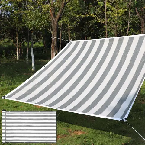 HDPE Stripe Sun Shade Net Pergola Privacy Screen Fence Net Garden Plant Sunshade Sail Terrace Swimming Pool Anti-UV Shading Shed