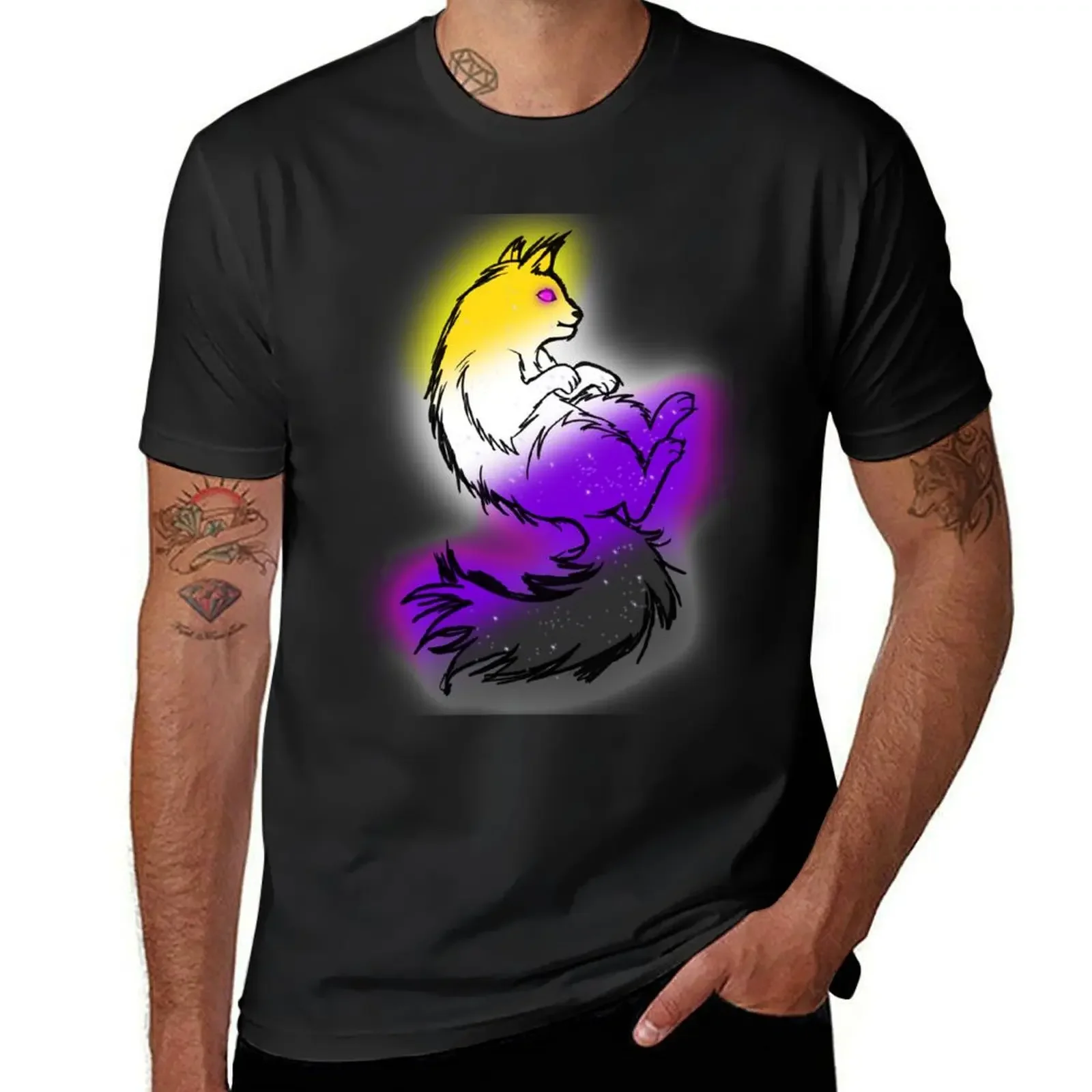 

Non-Binary galaxy cat T-Shirt oversized graphic tee hippie clothes clothes anime men clothings