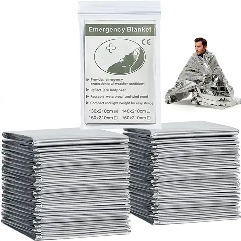 Survival Emergency Mylar Thermal Blanket Foil Space Blanket for NASA Body Warmer Outdoor First Aid Camping Gear Hiking Travel