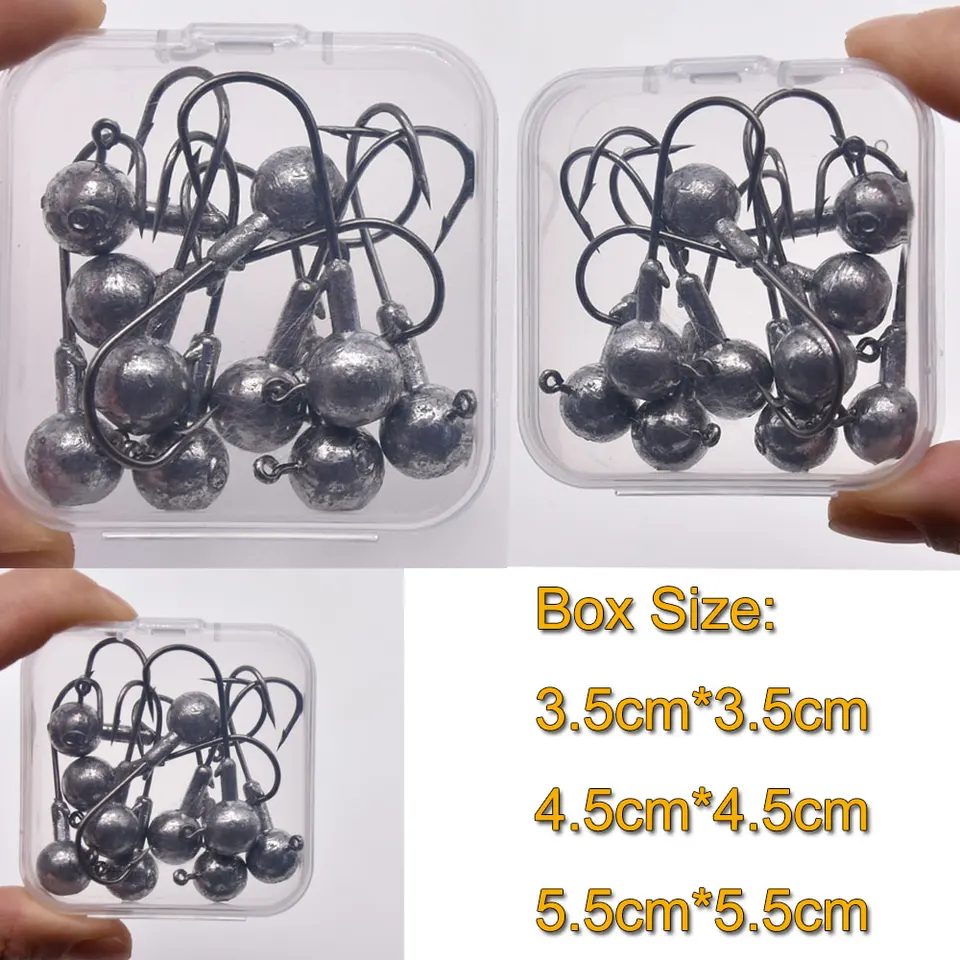 Lurestiker All sizes 1g 2g 3g 4g 5g 7g 9g 12g 16g 20g 25g 28g Box package jig head hooks for soft worm crankbait - Detail Angle #05