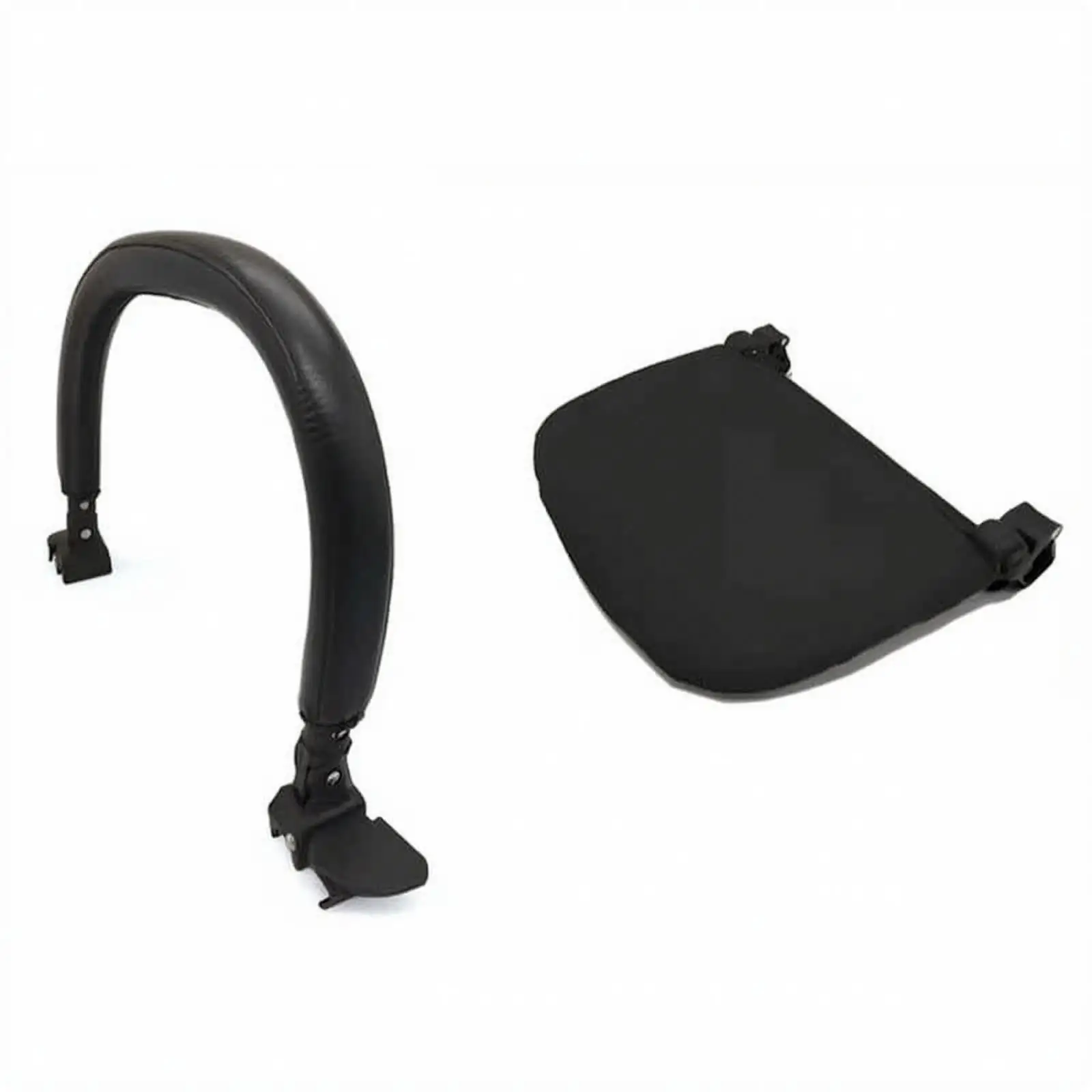 Stroller Front Handle Guard with Footboard Attachment and Hanging Hook Fits Yoyadesign Pushchair PU Leather Padding