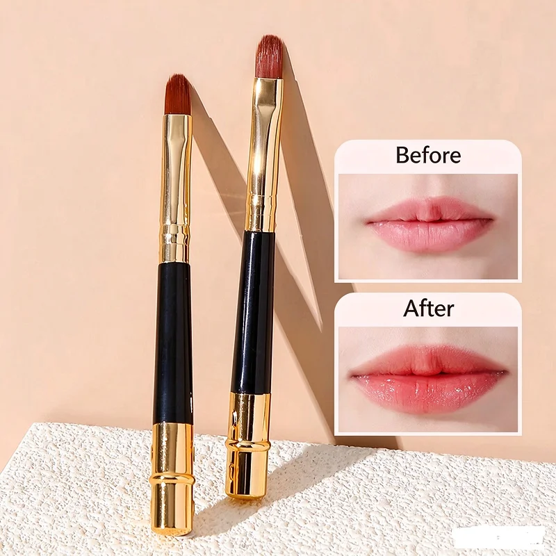 1PC Soft Bristles Lip Brush Lipstick Makeup Applicator Brush Metal Tools for Beauty