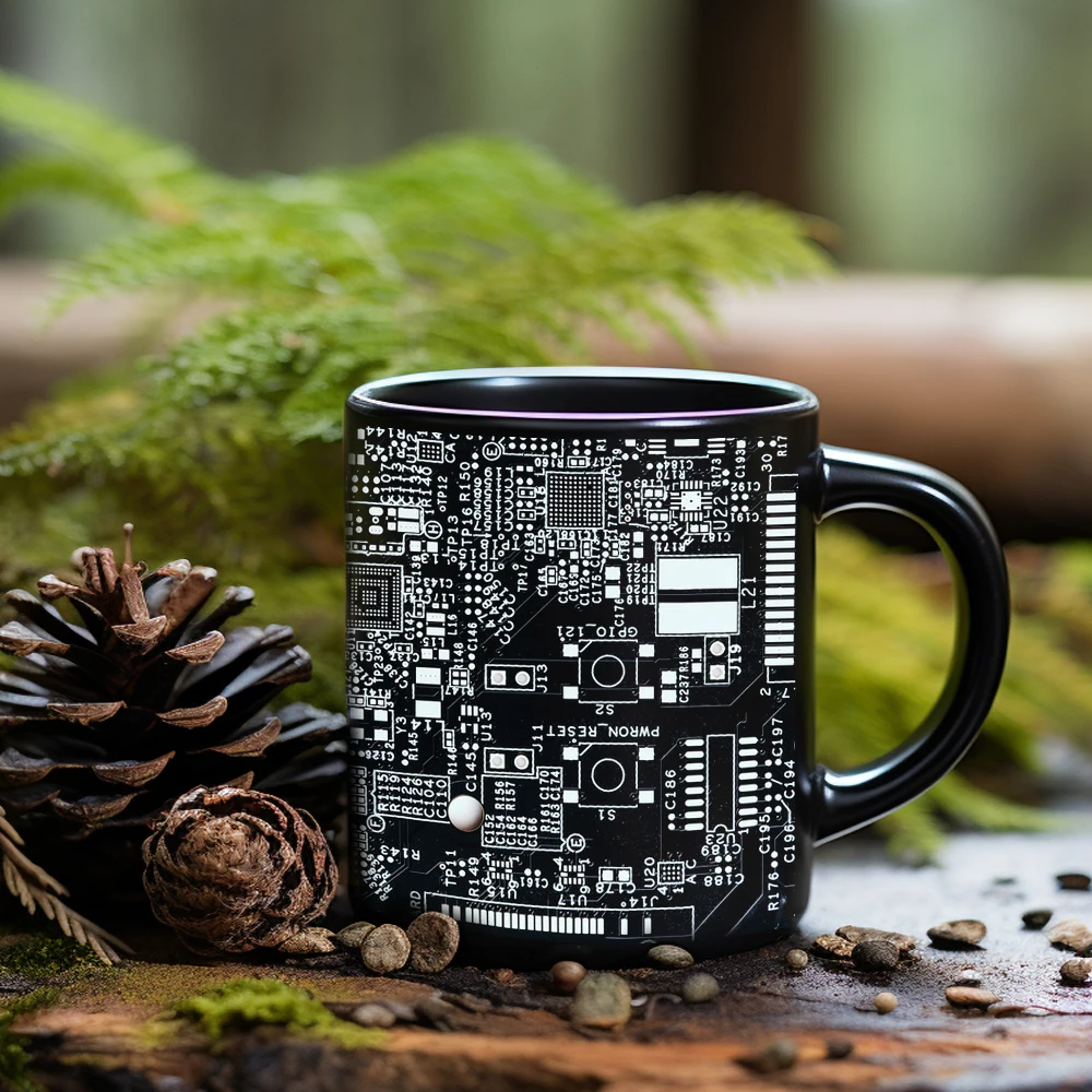 Circuit Board Pattern Ceramic Mug Engineer Designer Boyfriend Birthday Gift Water Cup Coffee Cup