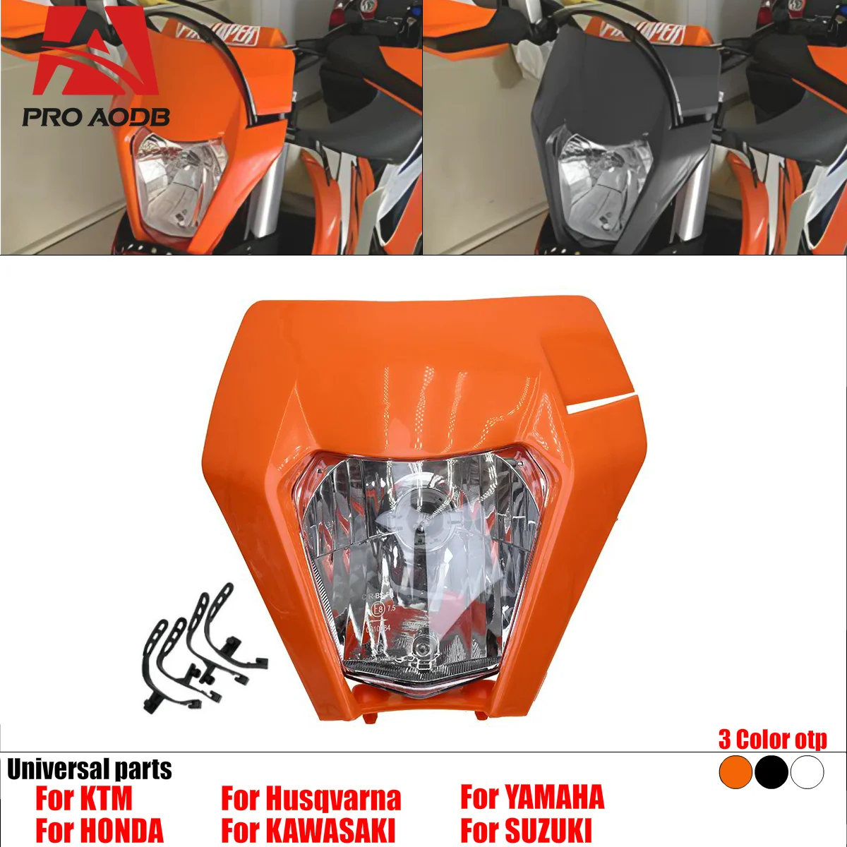 

For KTM EXC EXCF SXF SX XC XCW XCF XCFW 125 150 250 350 450 530 and much more Motorcycle Powerful Universal Head Light Lamp