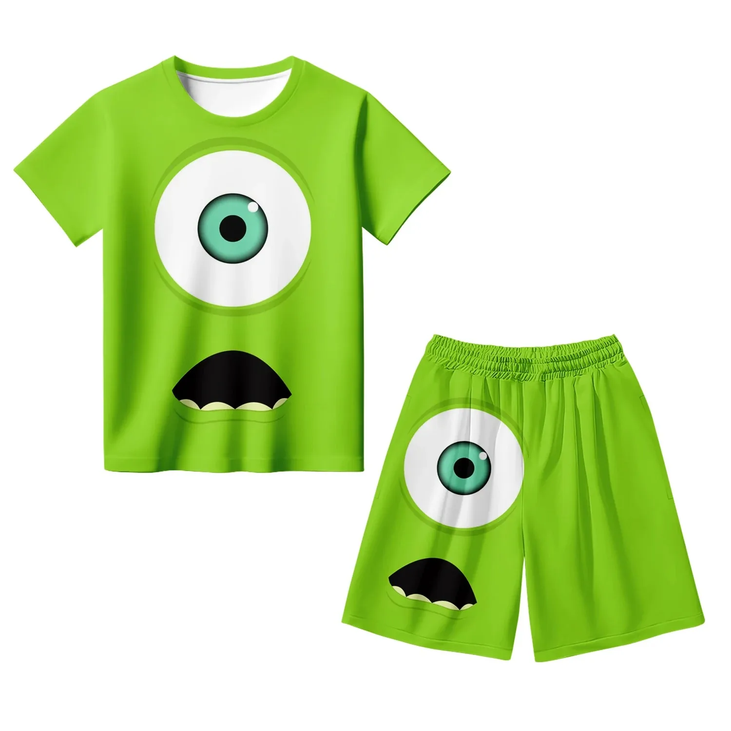 Ragazzi Set a maniche corte t-shirt per bambini estate abbigliamento per bambini stampa 3D Monsters Inc Disney Miniso Fashion Girl Party