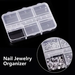 Clear Empty Storage Box Jewelry Container for Gems Rhinestones Beads Nail Art Decoration Case Organizer Display