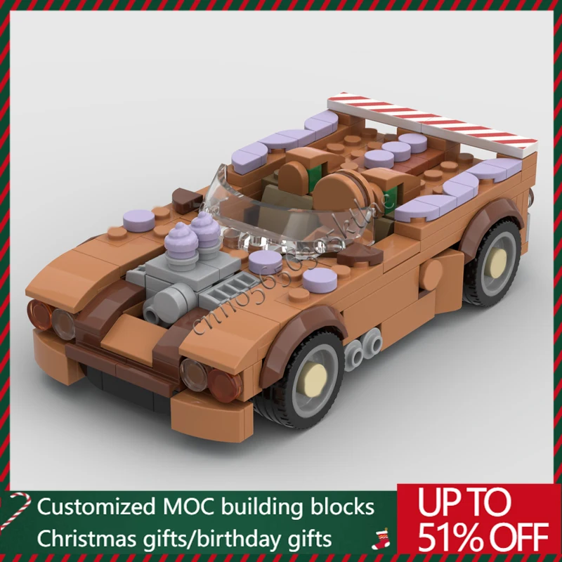 243 قطعة MOC تخصيص الزنجبيل الإبداعية سريعة سيارة رياضية بنة نموذج الأطفال لتقوم بها بنفسك الجمعية مجموعة لعبة هدايا عيد الميلاد #1