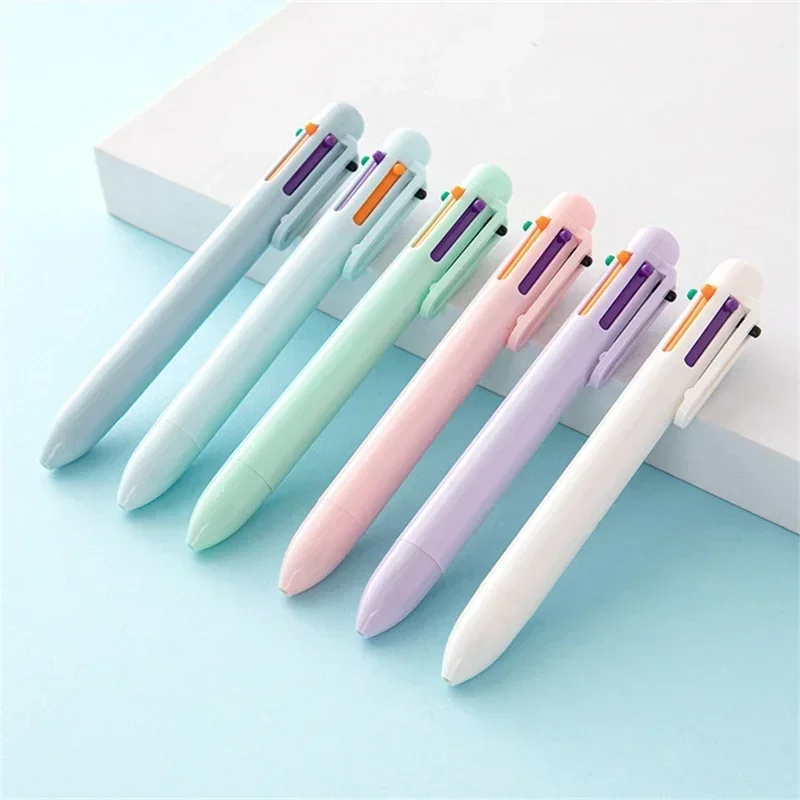 1pcs Candy Color Multi Color Ink Ballpoint Pen 0.5mm Creative Macaron 6 Color Ballpoint Pen Spot Liner Marker Office School