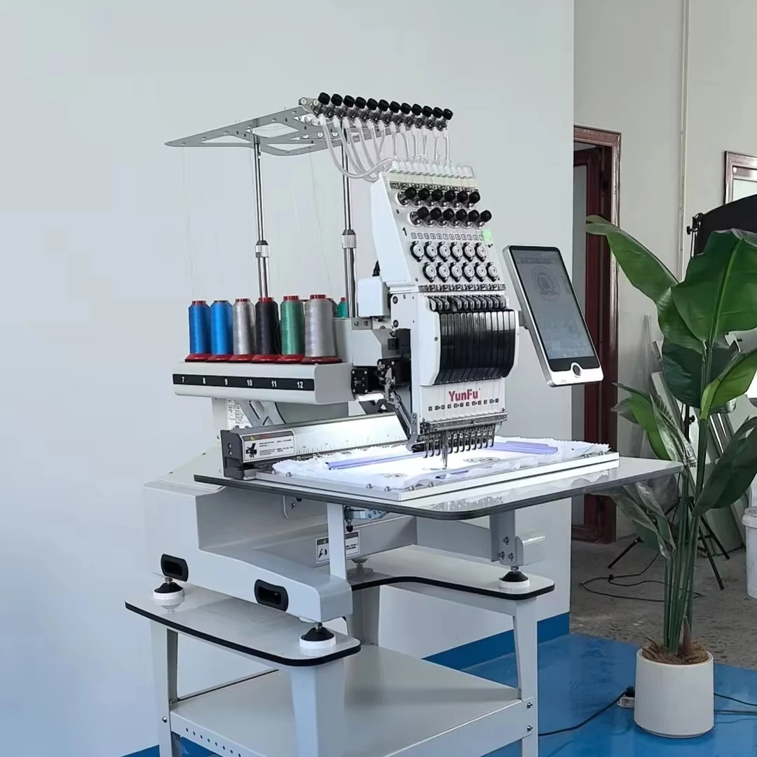 Great Value JY-1201: Pro 12 Needles Embroidery Machine. Compact Design, Perfect For Home Studios & Business