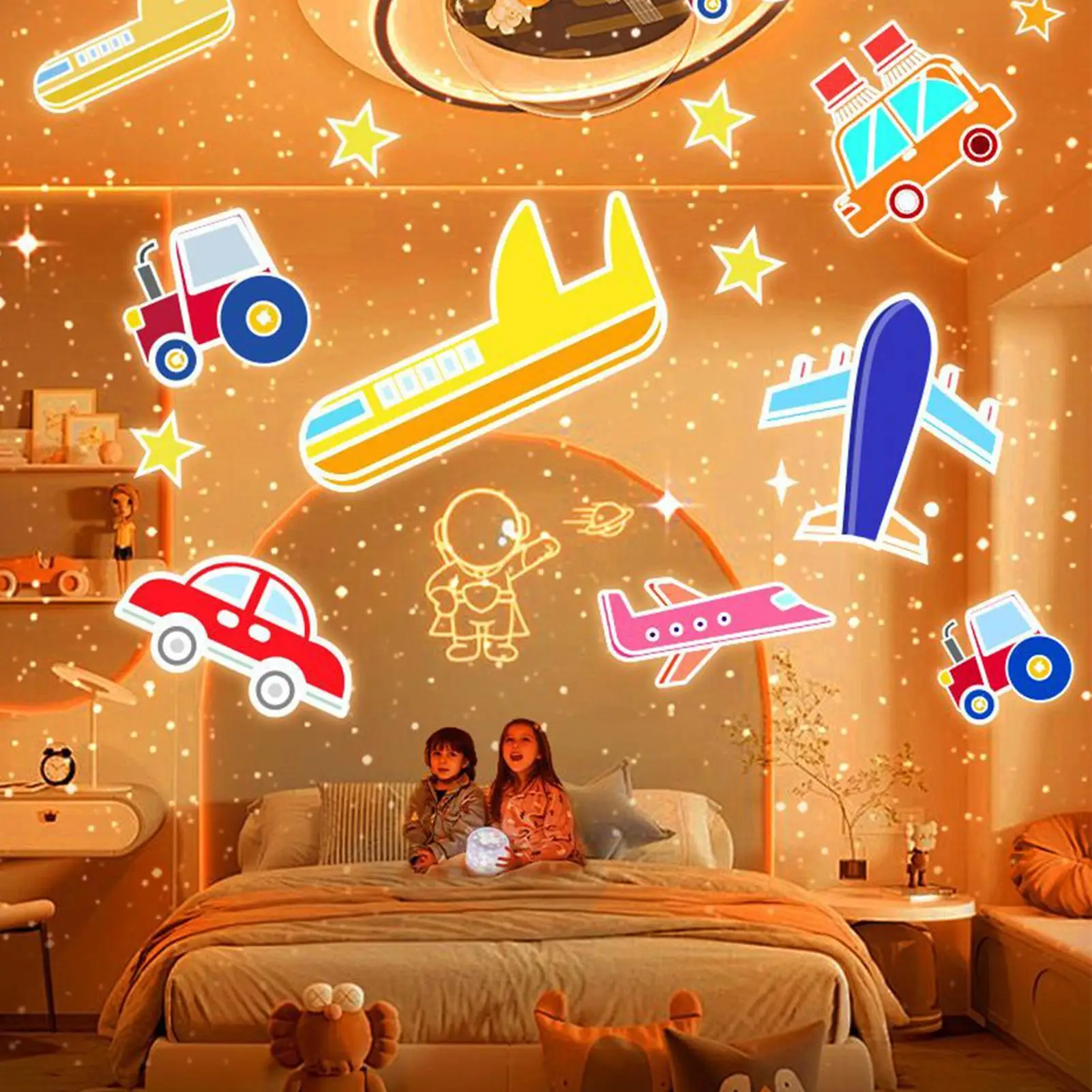 Estrela luz noturna projetor lâmpada calmante com música 360 graus de rotação sala projetor para berçário parede sono dormir dormir