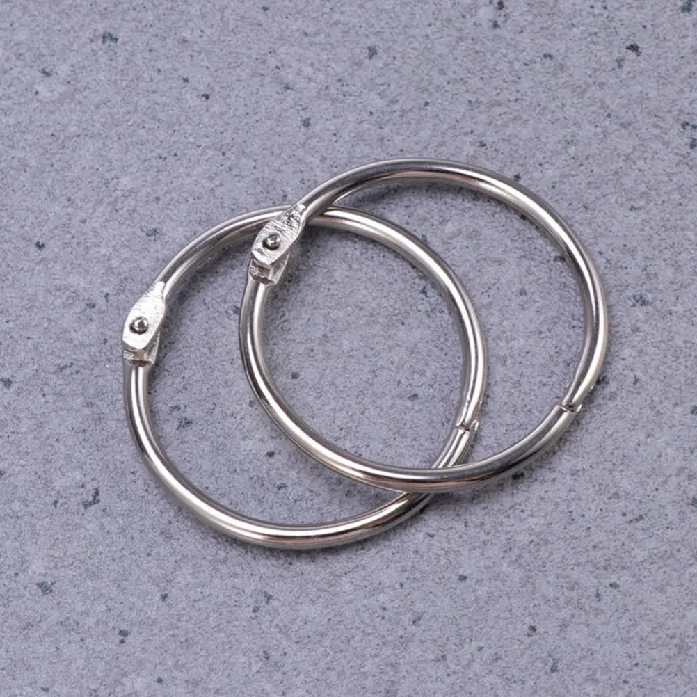 20Pcs Premium Steel Loose Leaf Rings 50Mm Id 56Mm Od Rust Resistant Metal Book Rings for Organization Photo Clip Invoice