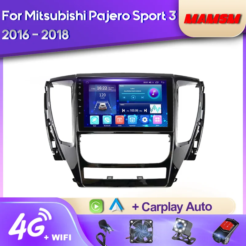 MAMSM Android 12 Car Radio For Mitsubishi Pajero Sport 3 2016- 2018 Car Multimedia Video Player Navigation GPS Carplay Autoradio