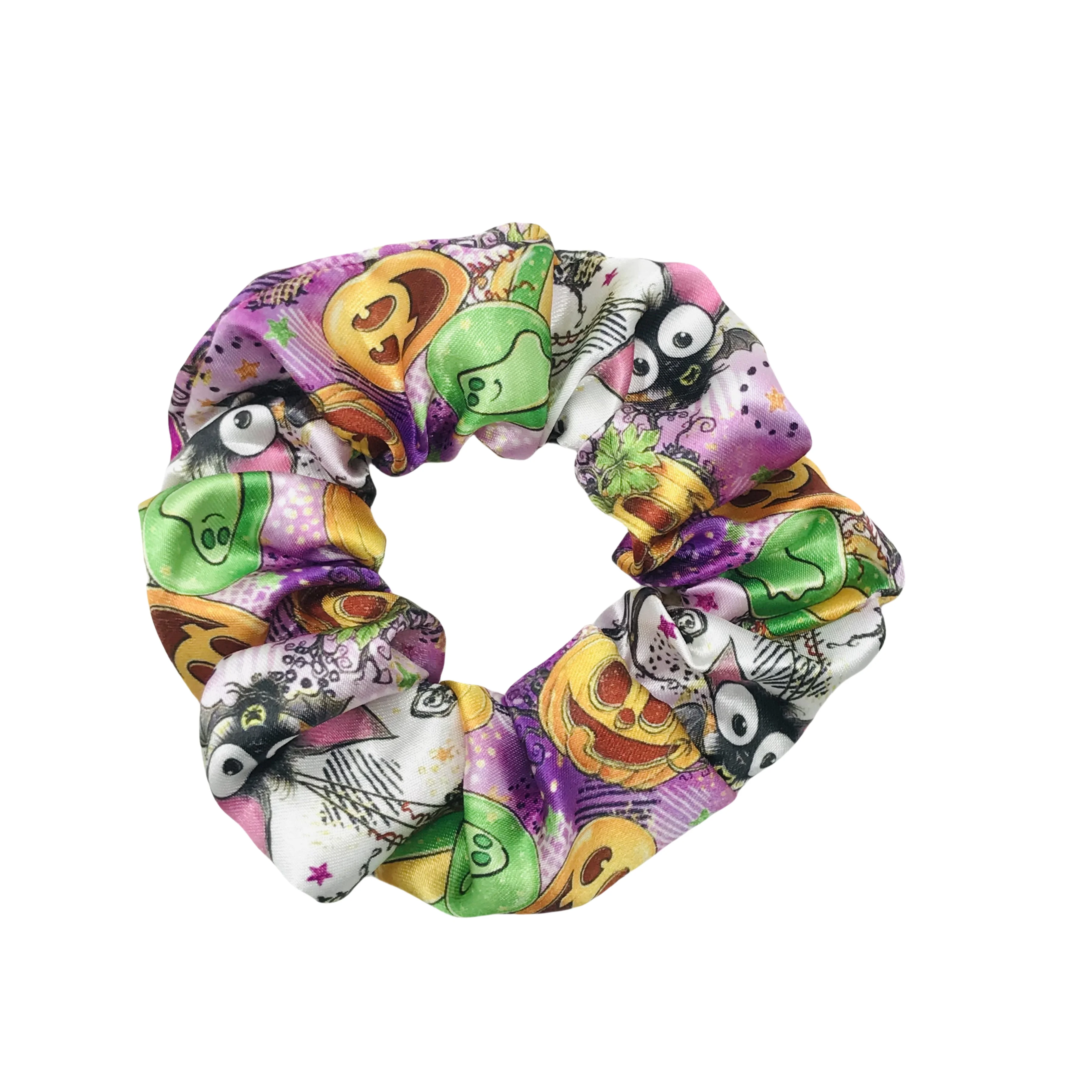 5/20pcs Halloweek Pumpkin Skull head Hair Scrunchies Wholesale Elastic Band Scrunchy Bun Girls Ponytail Holder Wholesale