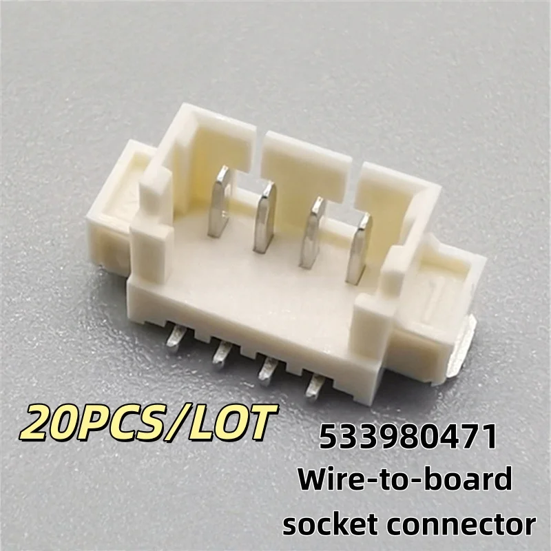 

20PCS/LOT 533980471 53398-0471 0533980471 4PIN P=1.25mm Wire-to-board socket connector New and Original