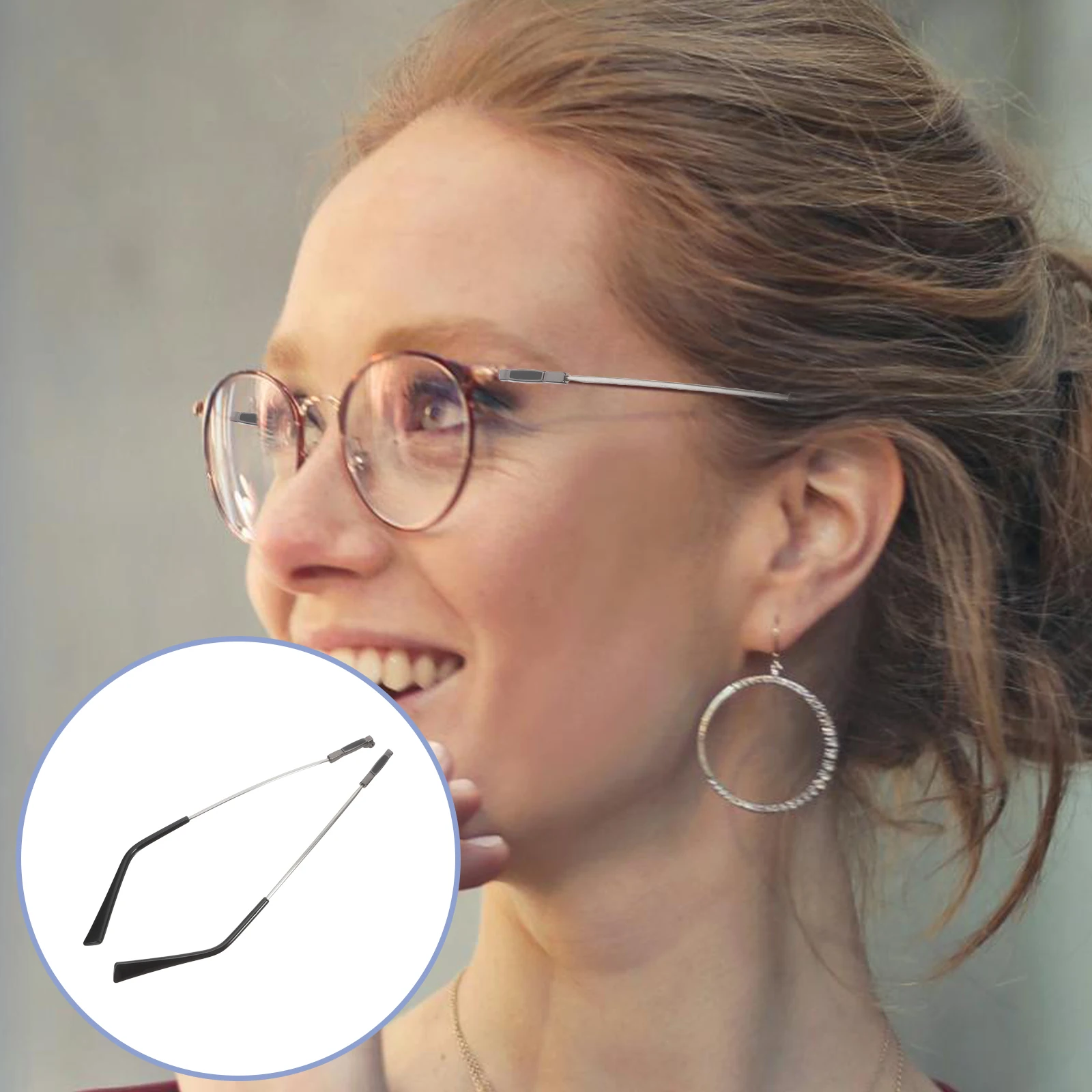 

1 Pair Glasses Accessories Temple Eyeglasses Replacement Arms Metal Sunglasses Universal Compatibility Comfortable Fit Antislip
