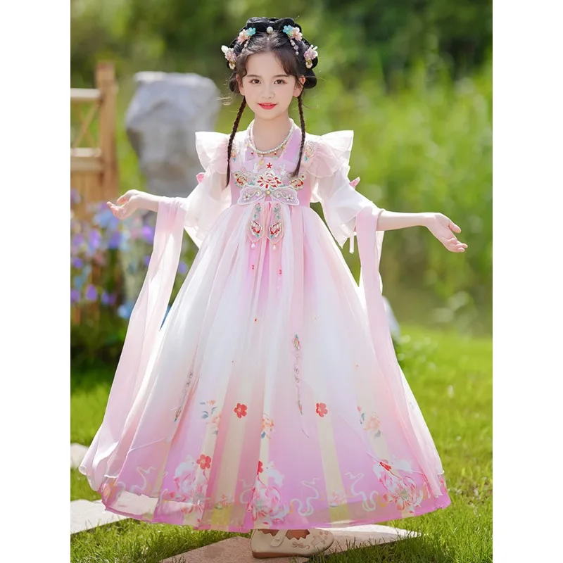 2026 Summer Girls' Hanfu Benhua Fairy Rabbit Skirt Children's Improved Ethnic Style Costume