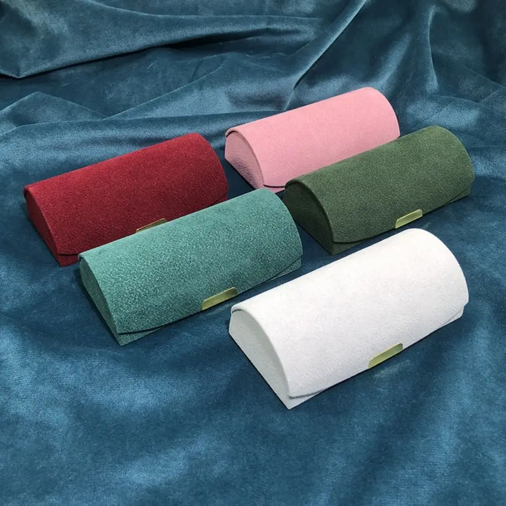 

Bead Velvet Arch Face Jewelry Box Solid Color Partitions Portable Rings Storage Case Comfortable To Touch Space Saving