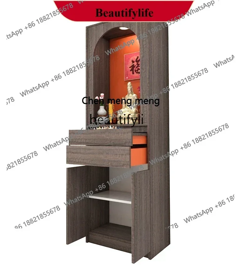 z183  Home living room table modern light luxury Guanyin Guan Gong God of Wealth with door Buddha cabinet tablet tablet altar